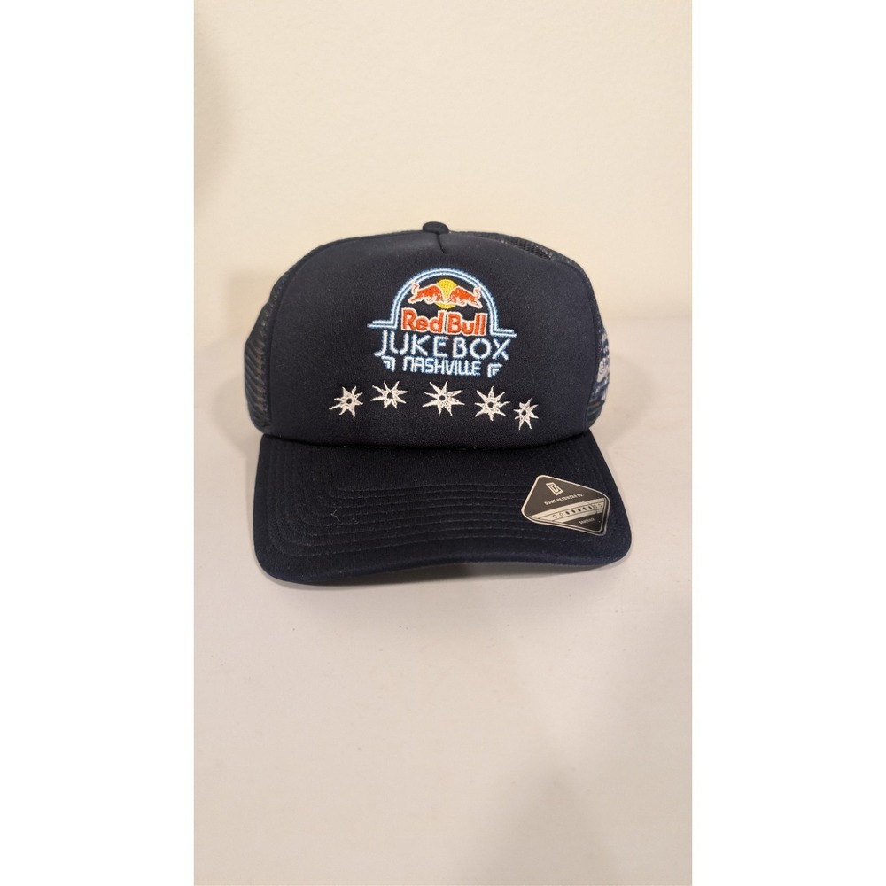 Dome Headwear Co. Navy Mesh Trucker Snapback Hat Red Bull Jukebox Nashville